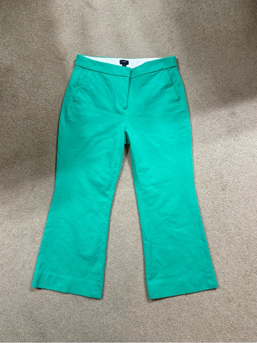 J. Crew Wide-Leg Pants in Vibrant Teal Green